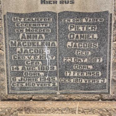 JACOBS Pieter Daniel 1887-1956 &amp; Anna Magdalena v.d.NIST 1889-1945