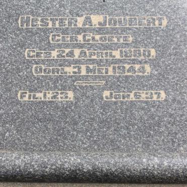 JOUBERT Hester A. nee CLOETE 1880-1944