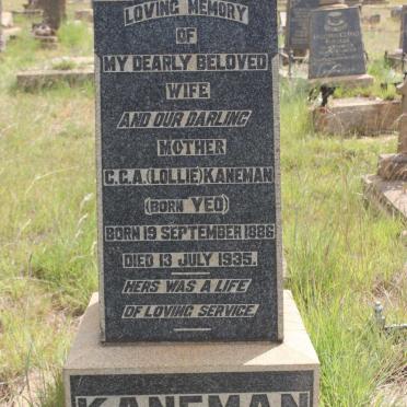 KANEMAN C.G.A. nee YEO 1886-1935