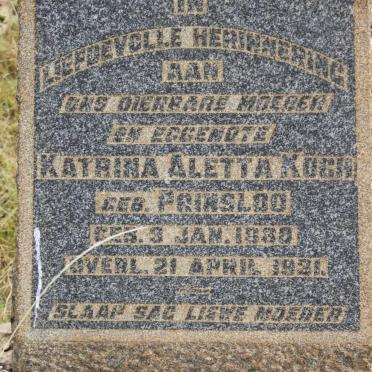 KOCH Katrina Aletta geb PRINSLOO 1880-1931