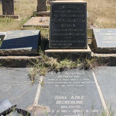 KOTZE Carl Albrecht Haupt 1881-1917 :: BECKERLING Louis Alexander 1908-1978 &amp; Dana Azile KOTZE 1911-1984