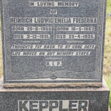 KEPPLER Heinrich Ludwig 1855-1931 &amp; Emelia Frederika 1863-1935