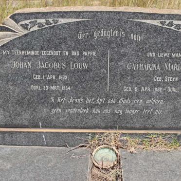 LOUW Johan Jacobus 1873-1954 &amp; Catharina Maria STEYN 1882-1963