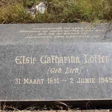 LÖTTER Elsie Catharina nee FICK 1891-1949