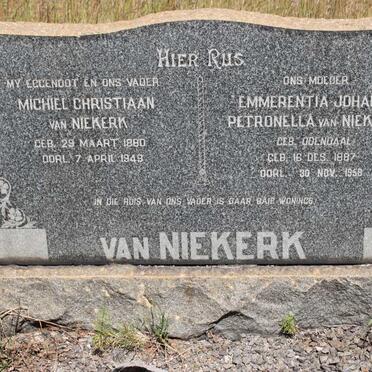 NIEKERK Michiel Christiaan, van 1880-1949 &amp; Emmerentia Johanna Petronella ODENDAAL 1887-1958