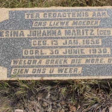 MARITZ Gesina Johanna geb ELLIS 1856-1930