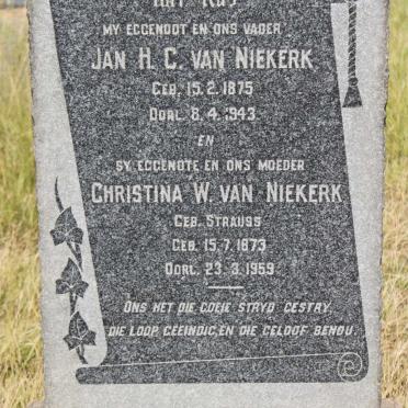 NIEKERK Jan H.C., van 1875-1943 &amp; Christina W. STRAUSS 1873-1959