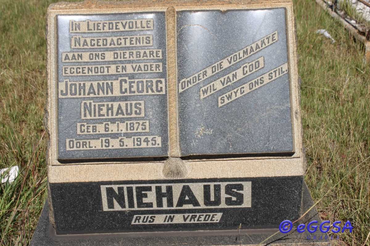 NIEHAUS Johann Georg 1875-1945