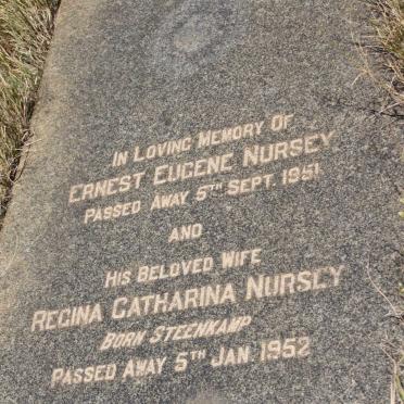 NURSEY Ernest Eugene -1951 &amp; Regina Catharina STEENKAMP -1952