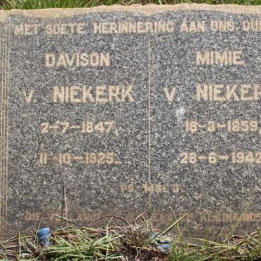 NIEKERK Davison, van 1847-1925 &amp; Mimie 1859-1942