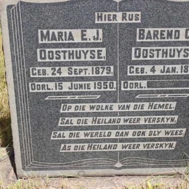 OOSTHUYSE Barend G. 1877- &amp; Maria E.J. 1879-1950