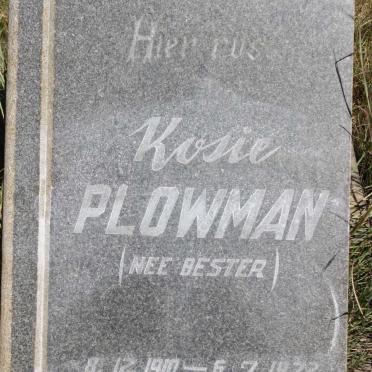 PLOWMAN Kosie nee BESTER 1910-1972