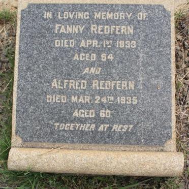 REDFERN Alfred  -1935 &amp; Fanny  -1933