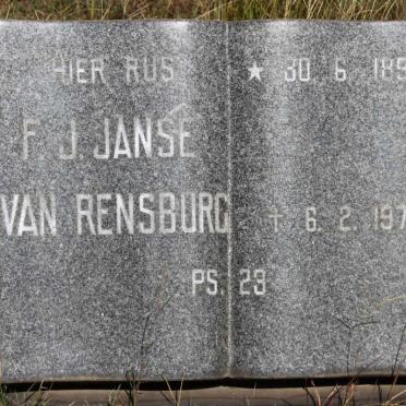 RENSBURG F.J., Janse van 1894-1977