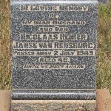 RENSBURG Nicolaas Renier, Janse van -1945