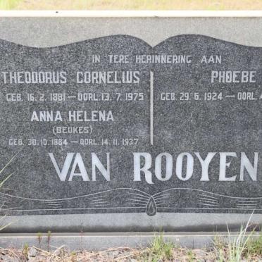 ROOYEN Theodorus Cornelius, van 1881-1975 &amp; Anna Helena BEUKES 1884-1932 :: Van ROOYEN Phoebe 1924-1932