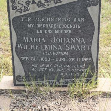SWART Maria Johanna Wilhelmina geb BOTHMA 1893-1959