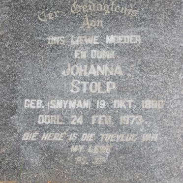 STOLP Johanna geb SNYMAN 1880-1973