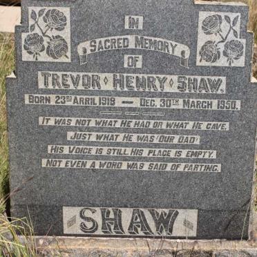 SHAW Trevor Henry 1918-1950