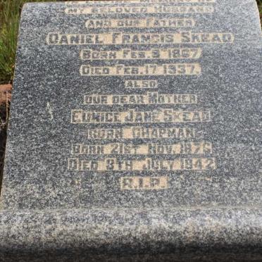 SKEAD Daniel Francis 1867-1937 &amp; Eunice Jane CHAPMAN 1876-1942