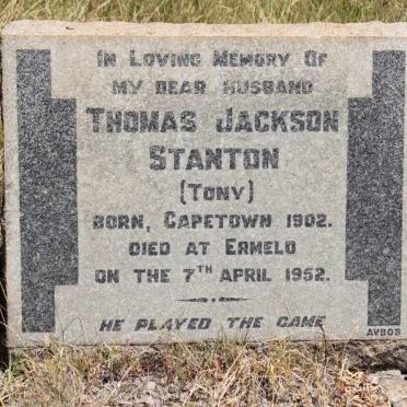 STANTON Thomas Jackson 1902-1952