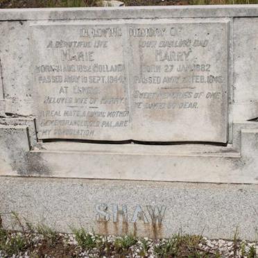 SHAW Harry 1882-1945 &amp; Marie 1892-1944
