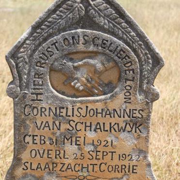 SCHALKWYK Cornelis Johannes, van 1921-1922