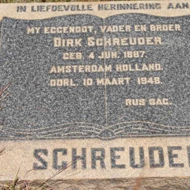SCHREUDER Dirk 1887-1948