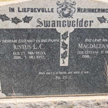 SWANEVELDER Justus L.C. 1870-1952 &amp; Magdalena M.G. STEYN 1883-