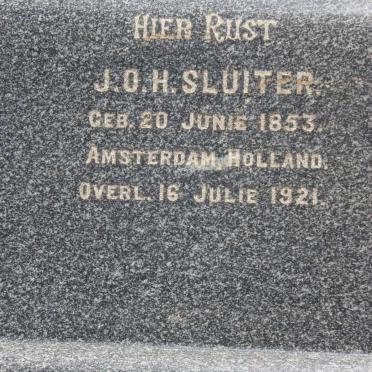 SLUITER J.O.H. 1853-1921