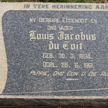 TOIT Louis Jacobus, du 1884-1961