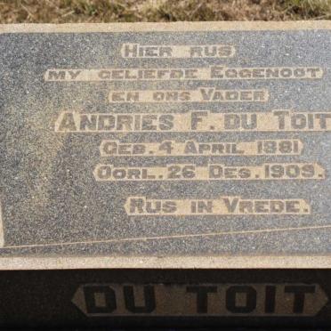 TOIT Andries F., du 1881-1909