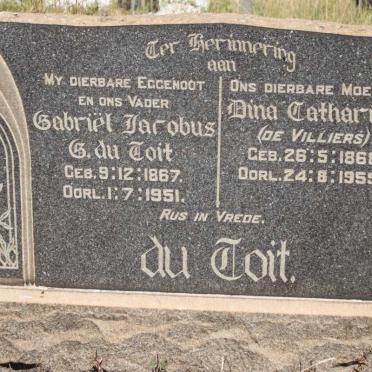 TOIT Gabriël Jacobus G., du 1867-1951 &amp; Dina Catharina DE VILLIERS 1868-1959