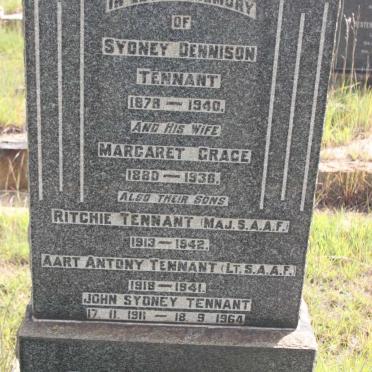 TENNANT Sydney Dennison 1876-1940 &amp; Margaret Grace 1880-1936 :: TENNANT Ritchie 1913-1942