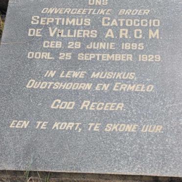 VILLIERS Septimus Catoccio, de 1895-1929