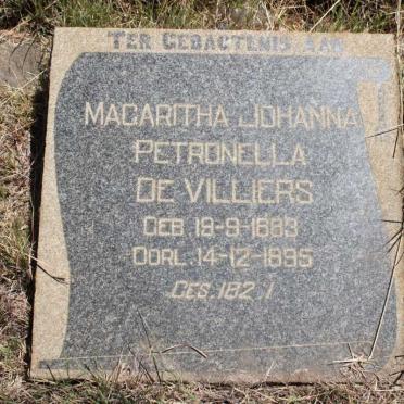 VILLIERS Magaritha Johanna Petronella, de 1883-1895