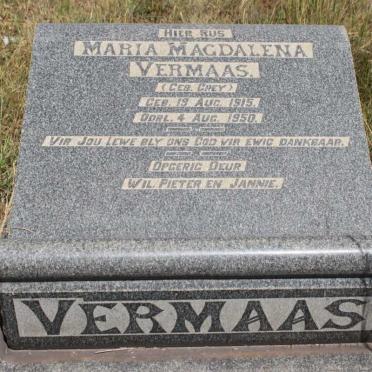 VERMAAS Maria Magdalena nee GREY 1915-1950