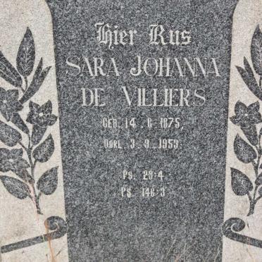 VILLIERS Sara Johanna, de 1875-1953