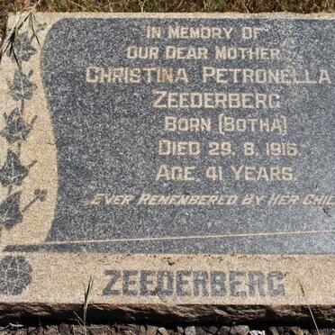 ZEEDERBERG Christina Petronella nee BOTHA -1916 
