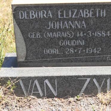 ZYL Debora Elizabeth Johanna, van nee MARAIS 1884-1942