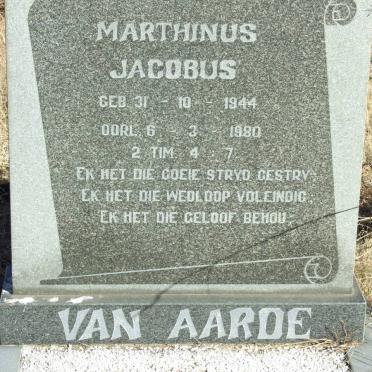 AARDE Marthinus Jacobus, van 1944-1980