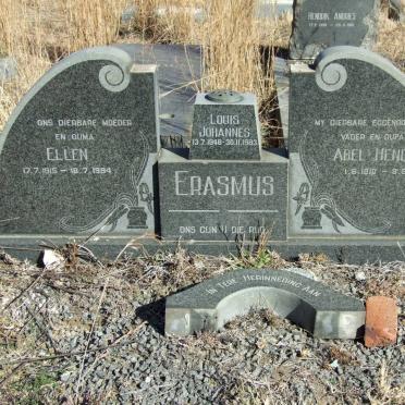 ERASMUS Abel Hendrik 1910-1983 &amp; Ellen 1915-1994  :: ERASMUS Louis Johannes 1948-1983