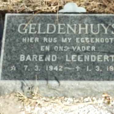 GELDENHUYS Barend Leendert 1942-1980
