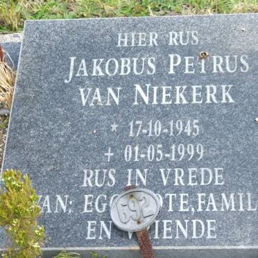 NIEKERK Jakobus Petrus, van 1945-1999