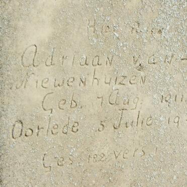 NIEWENHUIZEN Adriaan, van 1911-1928 