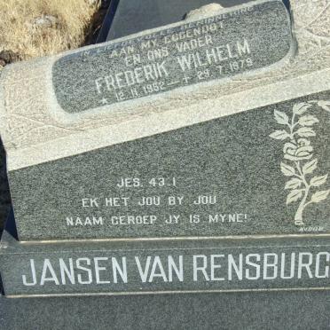 RENSBURG Frederik Wilhelm, Jansen van 1952-1979 
