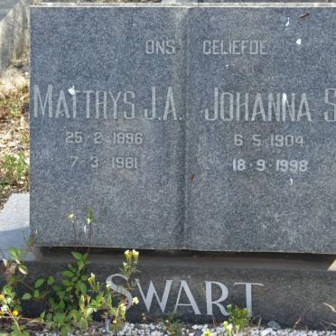 SWART Matthys J.A. 1896-1981 &amp; Johanna S. 1904-1998