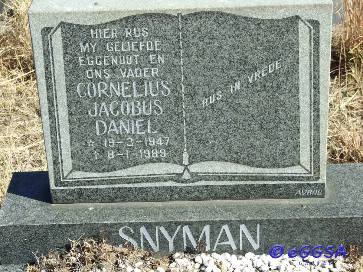 SNYMAN Cornelius Jacobus Daniel 1947-1989