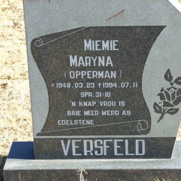 VERSFELD Miemie Maryna nee OPPERMAN 1948-1994