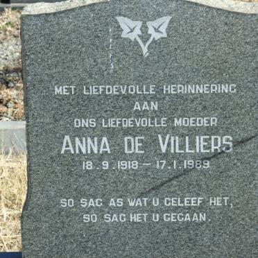 VILLIERS Anna, de 1918-1989